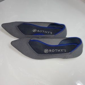 Rothy’s The Point flat in Cloud Grey Birdseye size 7